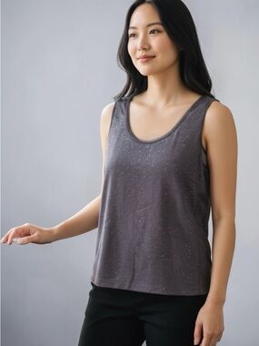 Jones New York Sequin purple tank top 14w